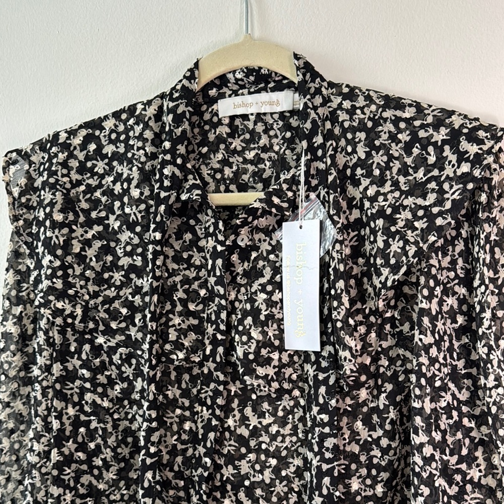 bishop + young Selena Poet Blouse In Burnout Print - Picture 6 of 8